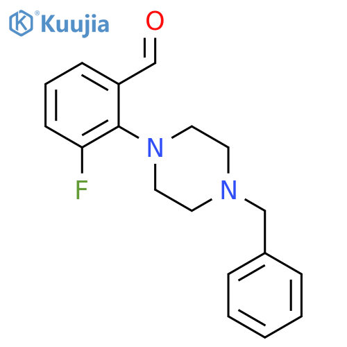 2-(4-Benzyl-1-piperazino)-3-fluoro-benzaldehyde structure