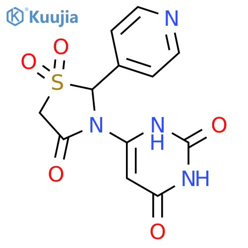 2,4(1H,3H)-Pyrimidinedione, 6-[1,1-dioxido-4-oxo-2-(4-pyridinyl)-3-thiazolidinyl]- structure