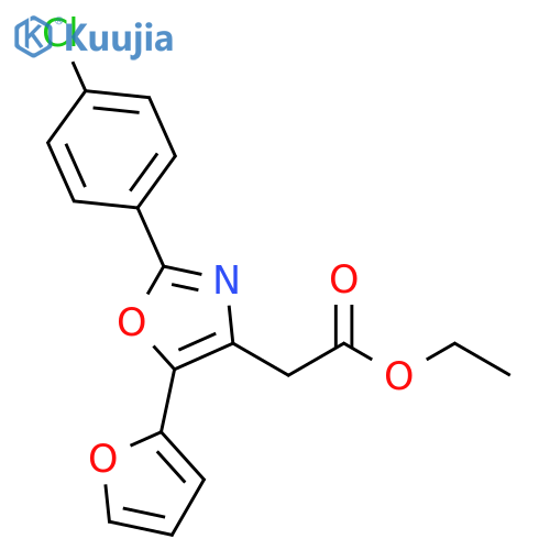 4-Oxazoleacetic acid,2-(4-chlorophenyl)-5-(2-furanyl)-, ethyl ester structure
