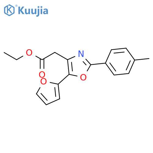 4-OXAZOLEACETIC ACID, 5-(2-FURANYL)-2-(4-METHYLPHENYL)-, ETHYL ESTER structure
