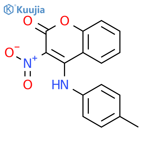 2H-1-Benzopyran-2-one, 4-[(4-methylphenyl)amino]-3-nitro- structure