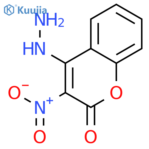2H-1-Benzopyran-2-one, 4-hydrazino-3-nitro- structure