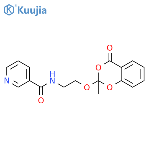 3-Pyridinecarboxamide, N-[2-[(2-methyl-4-oxo-4H-1,3-benzodioxin-2-yl)oxy]ethyl]- structure