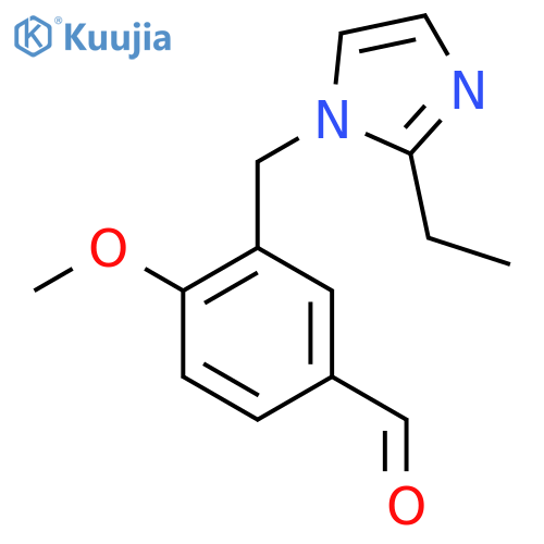 3-(2-Ethyl-imidazol-1-ylmethyl)-4-methoxy-benzaldehyde structure