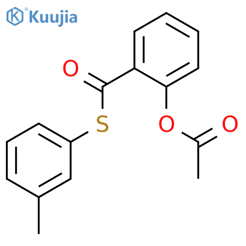 Benzenecarbothioic acid, 2-(acetyloxy)-, S-(3-methylphenyl) ester structure