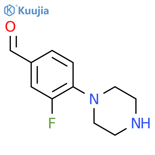 3-fluoro-4-(1-piperazinyl)-Benzaldehyde structure