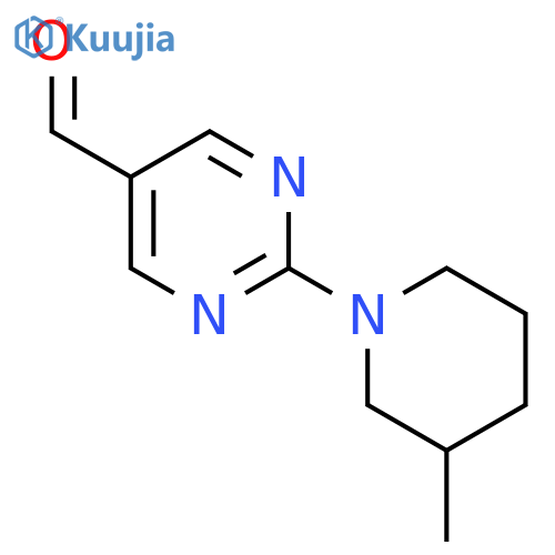 2-(3-methylpiperidin-1-yl)pyrimidine-5-carbaldehyde structure
