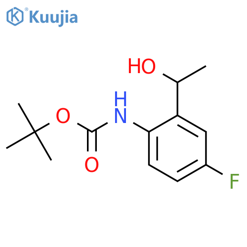 TERT-BUTYL 4-FLUORO-2-(1-HYDROXYETHYL)PHENYLCARBAMATE structure