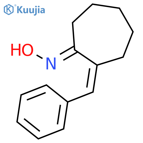 Cycloheptanone, 2-(phenylmethylene)-, oxime, (E,E)- structure