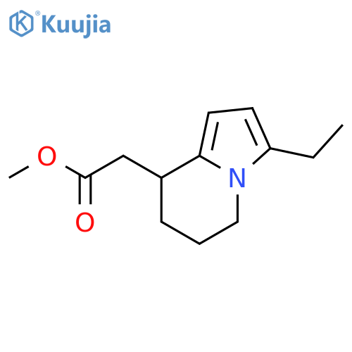 3-ethyl-5,6,7,8-tetrahydro-8-Indolizineacetic acid methyl ester structure
