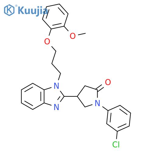 1-(3-chlorophenyl)-4-{1-3-(2-methoxyphenoxy)propyl-1H-1,3-benzodiazol-2-yl}pyrrolidin-2-one structure