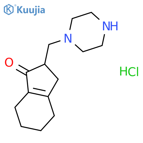 2-(piperazin-1-ylmethyl)-2,3,4,5,6,7-hexahydro-1H-inden-1-one hydrochloride structure