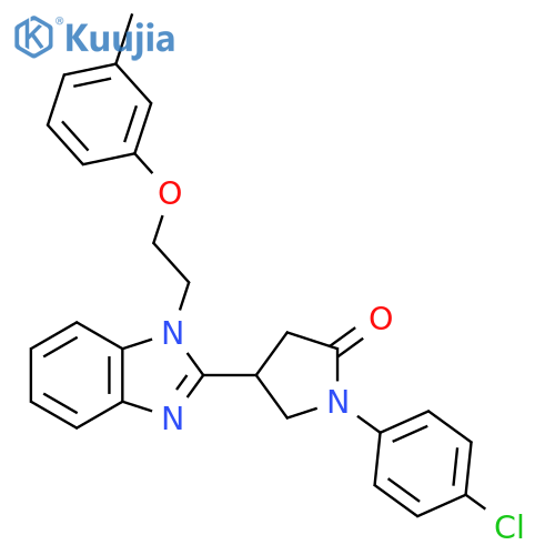 1-(4-chlorophenyl)-4-{1-2-(3-methylphenoxy)ethyl-1H-1,3-benzodiazol-2-yl}pyrrolidin-2-one structure