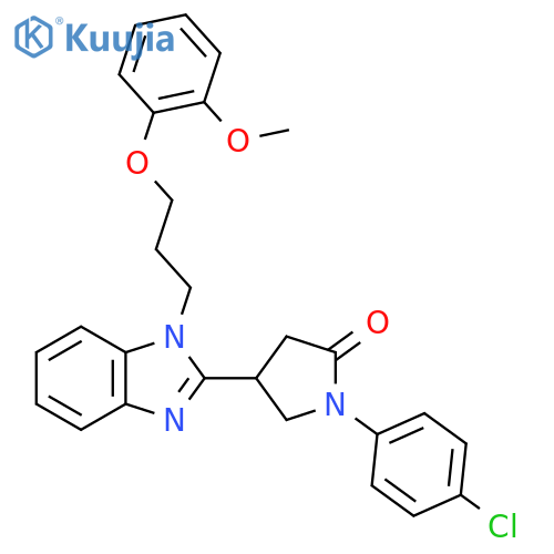 1-(4-chlorophenyl)-4-{1-3-(2-methoxyphenoxy)propyl-1H-1,3-benzodiazol-2-yl}pyrrolidin-2-one structure