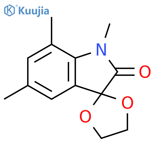 1',5',7'-trimethyl-1',2'-dihydrospiro1,3-dioxolane-2,3'-indole-2'-one structure