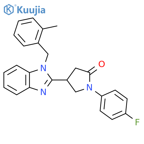 1-(4-fluorophenyl)-4-{1-(2-methylphenyl)methyl-1H-1,3-benzodiazol-2-yl}pyrrolidin-2-one structure