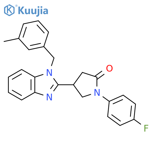 1-(4-fluorophenyl)-4-{1-(3-methylphenyl)methyl-1H-1,3-benzodiazol-2-yl}pyrrolidin-2-one structure