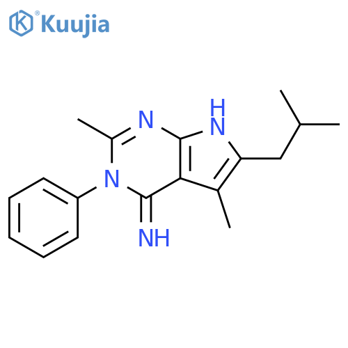 4H-Pyrrolo[2,3-d]pyrimidin-4-imine,3,7-dihydro-2,5-dimethyl-6-(2-methylpropyl)-3-phenyl- structure