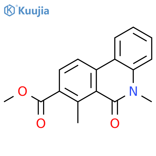 8-Phenanthridinecarboxylic acid, 5,6-dihydro-5,7-dimethyl-6-oxo-,methyl ester structure
