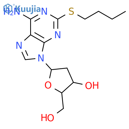 Adenosine, 2-(butylthio)-2'-deoxy- structure