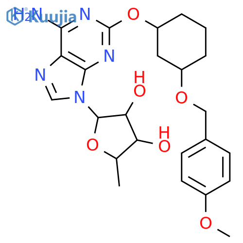Adenosine, 5'-deoxy-2-[[3-[(4-methoxyphenyl)methoxy]cyclohexyl]oxy]- structure
