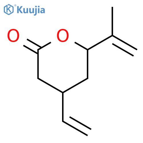 2H-Pyran-2-one, 4-ethenyltetrahydro-6-(1-methylethenyl)-, trans- structure