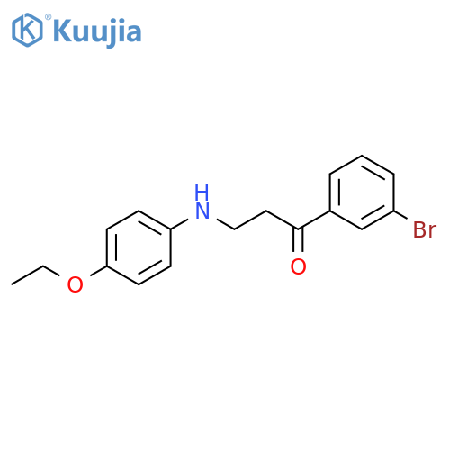 1-(3-bromophenyl)-3-[(4-ethoxyphenyl)amino]propan-1-one structure