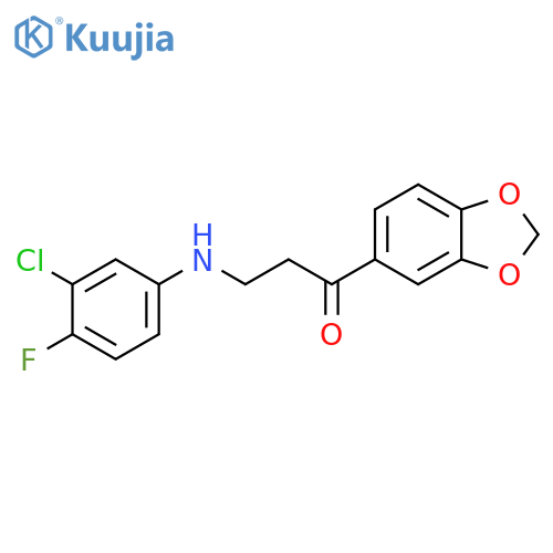 1-(1,3-Benzodioxol-5-yl)-3-(3-chloro-4-fluoroanilino)-1-propanone structure