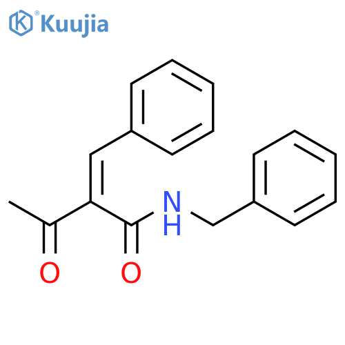 Butanamide, 3-oxo-N-(phenylmethyl)-2-(phenylmethylene)-, (E)- structure
