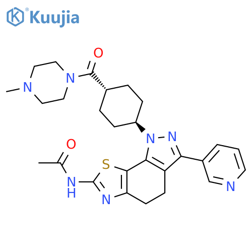 Acetamide,N-[4,5-dihydro-1-[trans-4-[(4-methyl-1-piperazinyl)carbonyl]cyclohexyl]-3-(3-pyridinyl)-1H-pyrazolo[4,3-g]benzothiazol-7-yl]- structure