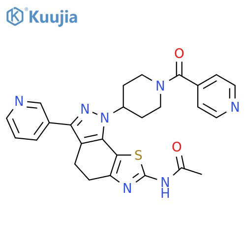 Acetamide,N-[4,5-dihydro-3-(3-pyridinyl)-1-[1-(4-pyridinylcarbonyl)-4-piperidinyl]-1H-pyrazolo[4,3-g]benzothiazol-7-yl]- structure