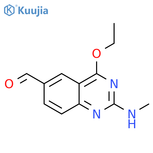 6-Quinazolinecarboxaldehyde, 4-ethoxy-2-(methylamino)- structure