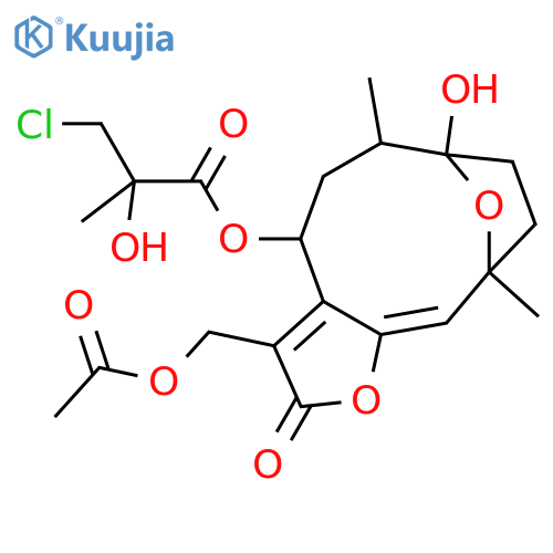 1,4-Epoxy-1,8,13-trihydroxy-5,7(11)-germacradien-12,6-olide; (1αOH,4β,5E,8α,10α)-form, 8-O-(3-Chloro-2-hydroxy-2-methylpropanoyl)(stereoisomer 1), 13-Ac structure