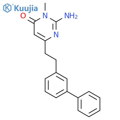 2-amino-6-(2-(biphenyl-3-yl)ethyl)-3-methylpyrimidin-4(3H)-one structure