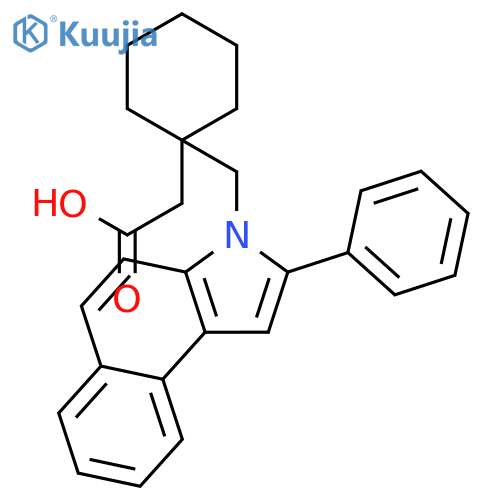 CYCLOHEXANEACETIC ACID, 1-[(2-PHENYL-3H-BENZ[E]INDOL-3-YL)METHYL]- structure