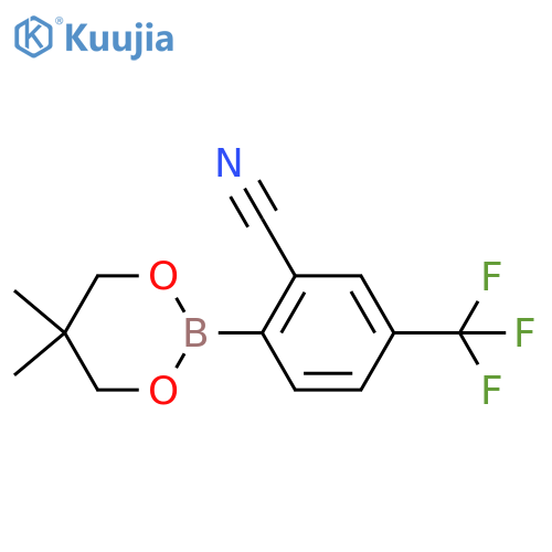 2-Cyano-4-trifluoromethylphenylboronic acid neopentyl glycol ester structure