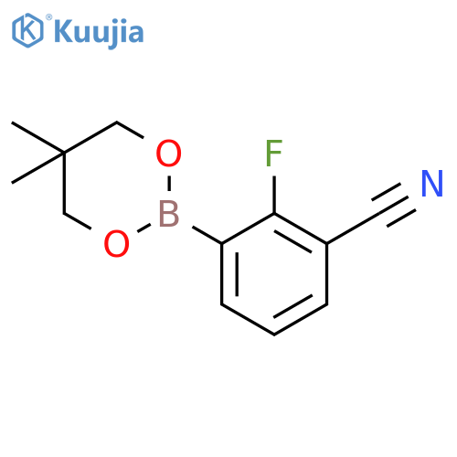 Benzonitrile, 3-(5,5-dimethyl-1,3,2-dioxaborinan-2-yl)-2-fluoro- structure