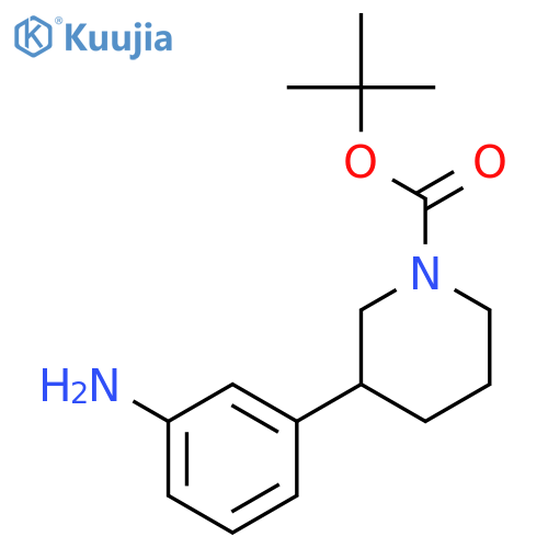 2-methyl-2-propanyl 3-(3-aminophenyl)-1-piperidinecarboxylate structure