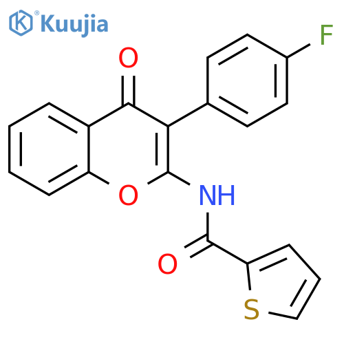 N-3-(4-fluorophenyl)-4-oxo-4H-chromen-2-ylthiophene-2-carboxamide structure
