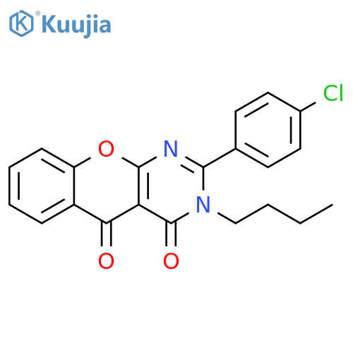3-butyl-2-(4-chlorophenyl)-3H,4H,5H-chromeno2,3-dpyrimidine-4,5-dione structure