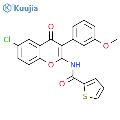 N-6-chloro-3-(3-methoxyphenyl)-4-oxo-4H-chromen-2-ylthiophene-2-carboxamide structure