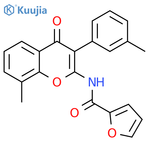 N-8-methyl-3-(3-methylphenyl)-4-oxo-4H-chromen-2-ylfuran-2-carboxamide structure