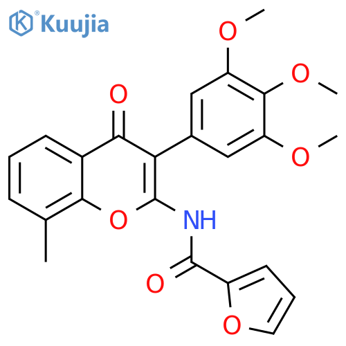 N-8-methyl-4-oxo-3-(3,4,5-trimethoxyphenyl)-4H-chromen-2-ylfuran-2-carboxamide structure