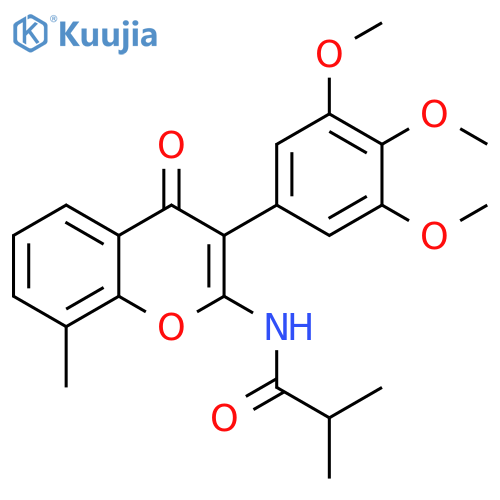 2-methyl-N-8-methyl-4-oxo-3-(3,4,5-trimethoxyphenyl)-4H-chromen-2-ylpropanamide structure