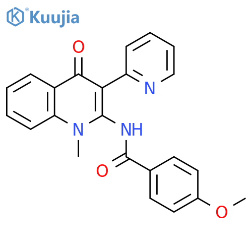 4-methoxy-N-1-methyl-4-oxo-3-(pyridin-2-yl)-1,4-dihydroquinolin-2-ylbenzamide structure