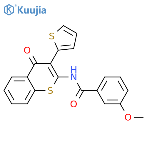 3-methoxy-N-4-oxo-3-(thiophen-2-yl)-4H-thiochromen-2-ylbenzamide structure