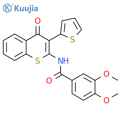 3,4-dimethoxy-N-4-oxo-3-(thiophen-2-yl)-4H-thiochromen-2-ylbenzamide structure