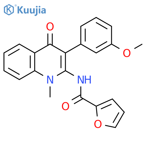N-3-(3-methoxyphenyl)-1-methyl-4-oxo-1,4-dihydroquinolin-2-ylfuran-2-carboxamide structure