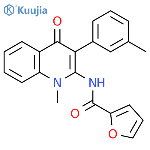 N-1-methyl-3-(3-methylphenyl)-4-oxo-1,4-dihydroquinolin-2-ylfuran-2-carboxamide structure