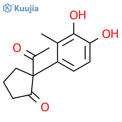 CYCLOPENTANONE, 2-ACETYL-2-(3,4-DIHYDROXY-2-METHYLPHENYL)- structure